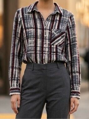 Counterparts Plaid Button-Up blouse.